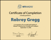 VMware VI3 Certificate.